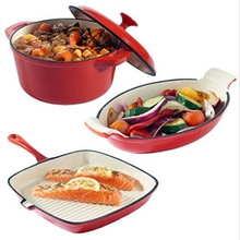 3 pc Gratin Casserole Cast Iron enamel cookware set Dishes Set